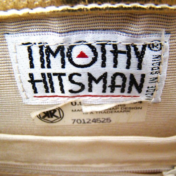 Timothy Hitsman Purse Color Block Orange Pink Green Gold Chain Strap Magnetic - Picture 7 of 8